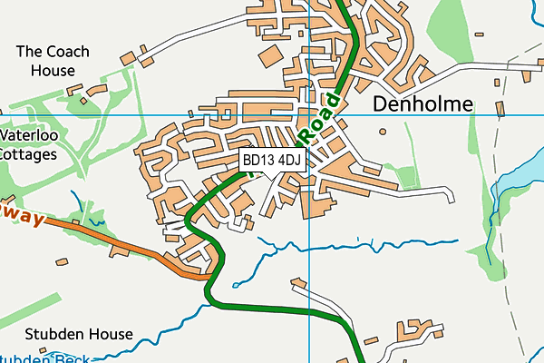 BD13 4DJ map - OS VectorMap District (Ordnance Survey)
