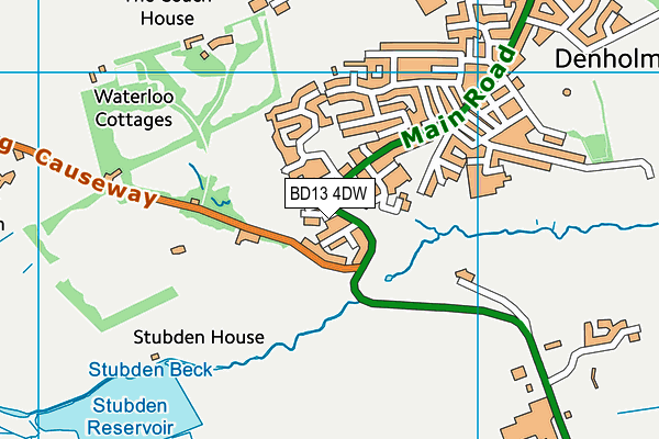 BD13 4DW map - OS VectorMap District (Ordnance Survey)