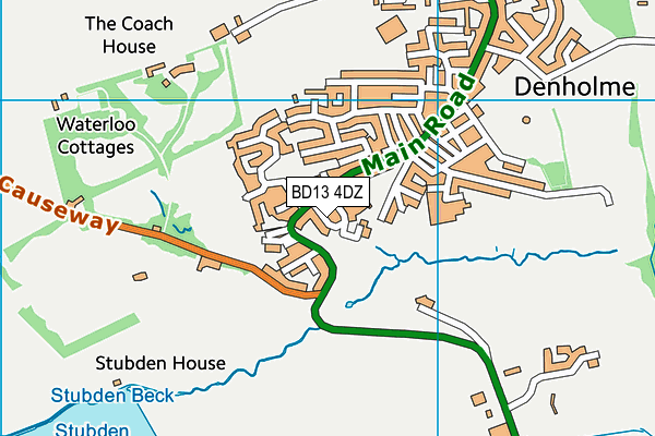 BD13 4DZ map - OS VectorMap District (Ordnance Survey)