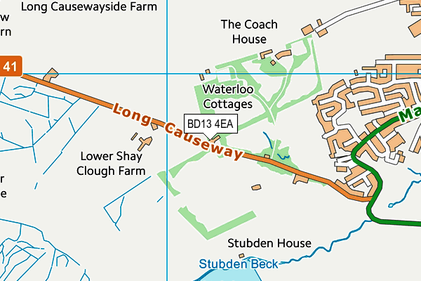 BD13 4EA map - OS VectorMap District (Ordnance Survey)