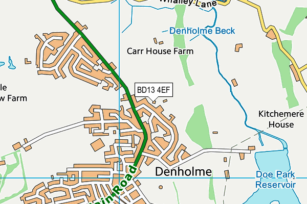 BD13 4EF map - OS VectorMap District (Ordnance Survey)