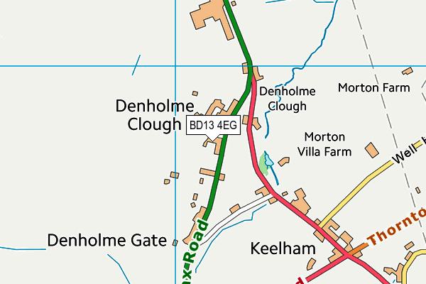 BD13 4EG map - OS VectorMap District (Ordnance Survey)