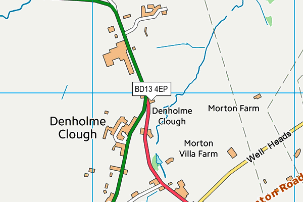 BD13 4EP map - OS VectorMap District (Ordnance Survey)