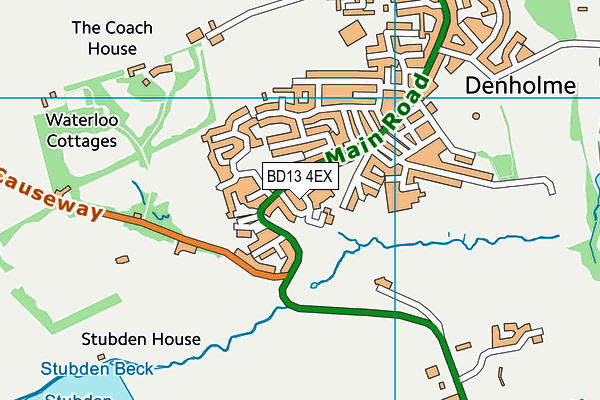 BD13 4EX map - OS VectorMap District (Ordnance Survey)