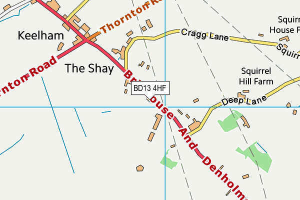 BD13 4HF map - OS VectorMap District (Ordnance Survey)
