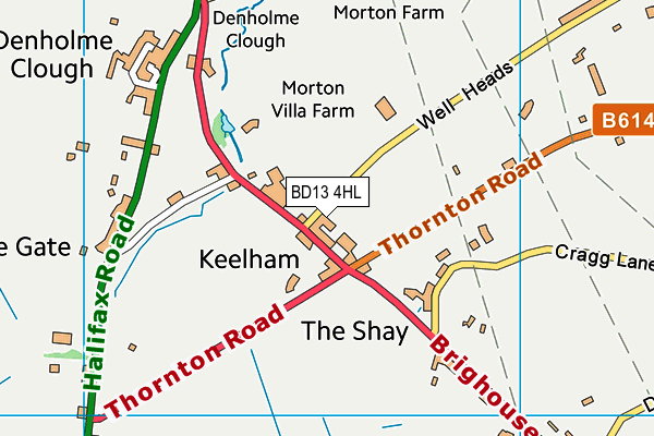 BD13 4HL map - OS VectorMap District (Ordnance Survey)