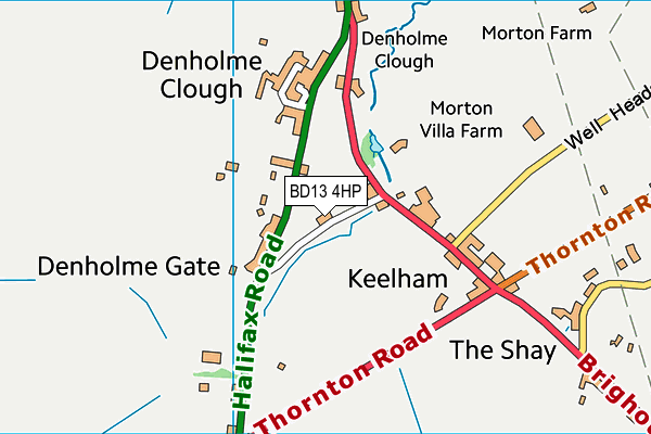 BD13 4HP map - OS VectorMap District (Ordnance Survey)