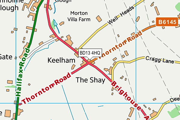 BD13 4HQ map - OS VectorMap District (Ordnance Survey)