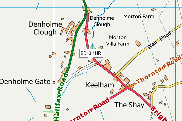 BD13 4HR map - OS VectorMap District (Ordnance Survey)