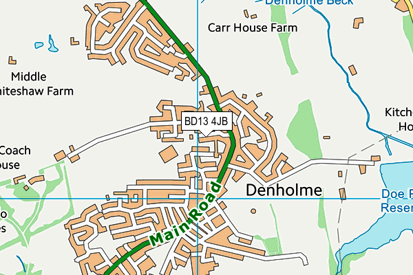 BD13 4JB map - OS VectorMap District (Ordnance Survey)