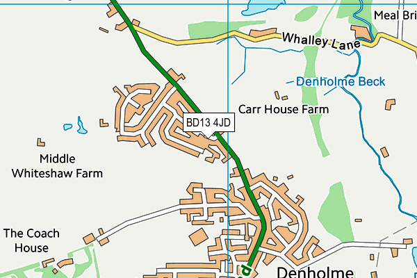 BD13 4JD map - OS VectorMap District (Ordnance Survey)