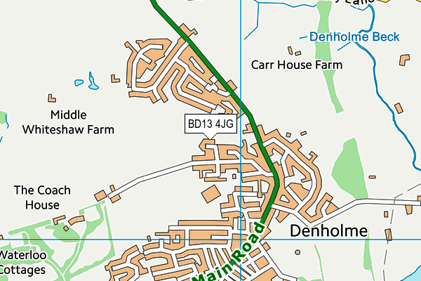 BD13 4JG map - OS VectorMap District (Ordnance Survey)
