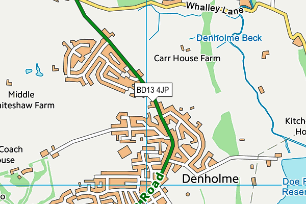 BD13 4JP map - OS VectorMap District (Ordnance Survey)