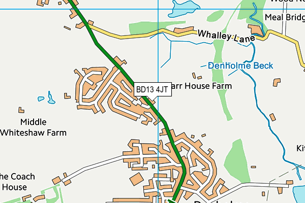 BD13 4JT map - OS VectorMap District (Ordnance Survey)