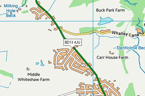 BD13 4JU map - OS VectorMap District (Ordnance Survey)
