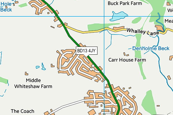 BD13 4JY map - OS VectorMap District (Ordnance Survey)