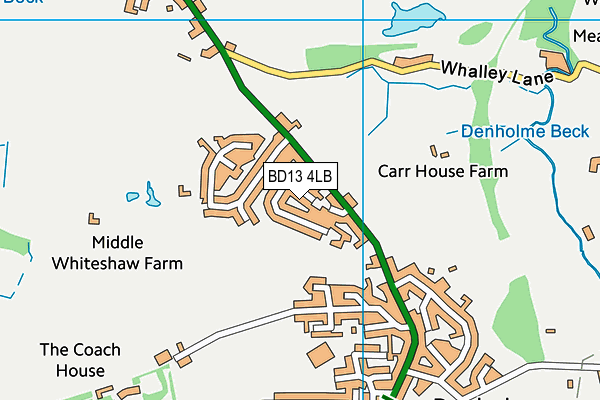 BD13 4LB map - OS VectorMap District (Ordnance Survey)