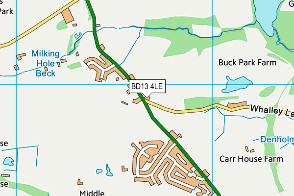 BD13 4LE map - OS VectorMap District (Ordnance Survey)