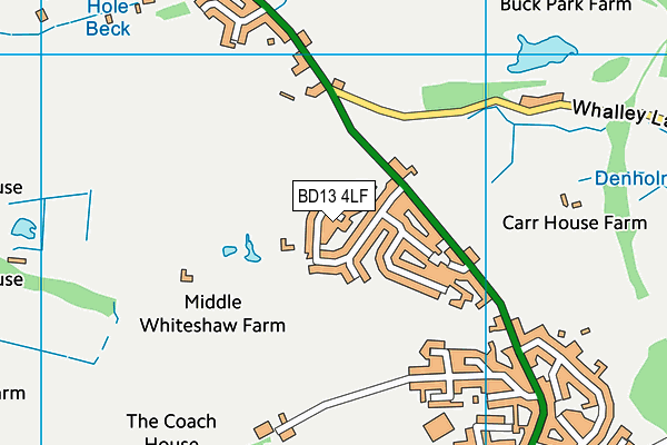 BD13 4LF map - OS VectorMap District (Ordnance Survey)