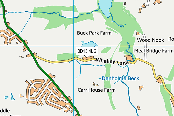 BD13 4LG map - OS VectorMap District (Ordnance Survey)