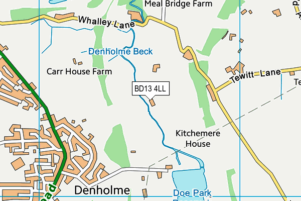BD13 4LL map - OS VectorMap District (Ordnance Survey)