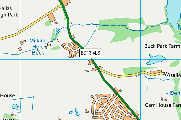 BD13 4LS map - OS VectorMap District (Ordnance Survey)