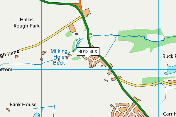 BD13 4LX map - OS VectorMap District (Ordnance Survey)