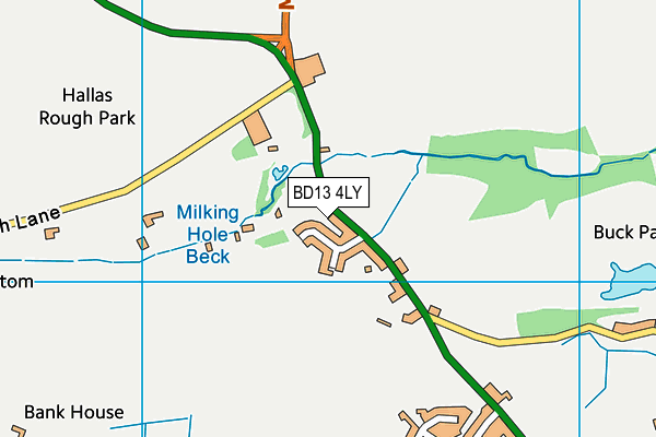 BD13 4LY map - OS VectorMap District (Ordnance Survey)
