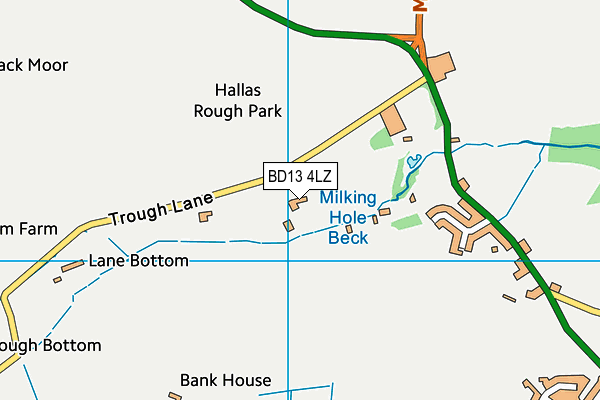 BD13 4LZ map - OS VectorMap District (Ordnance Survey)