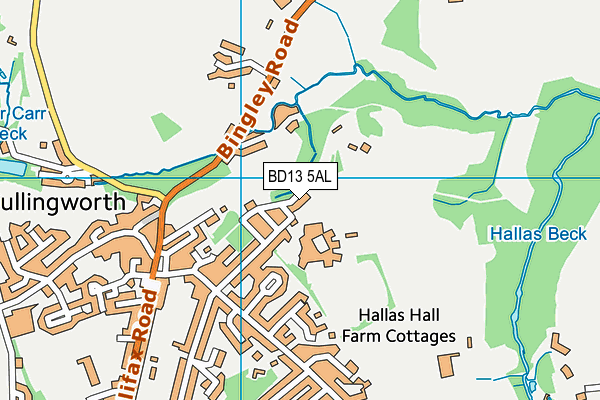 BD13 5AL map - OS VectorMap District (Ordnance Survey)