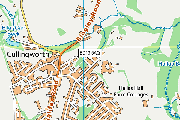 BD13 5AQ map - OS VectorMap District (Ordnance Survey)