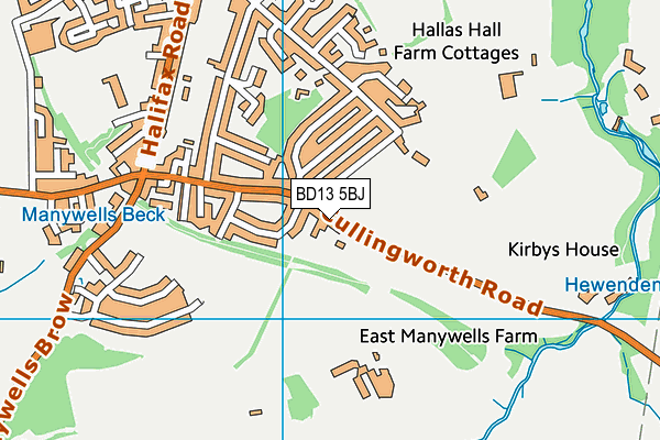 BD13 5BJ map - OS VectorMap District (Ordnance Survey)