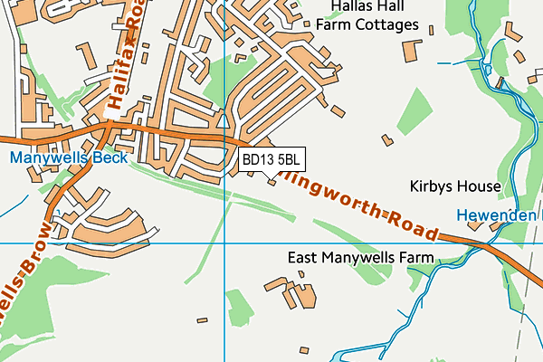 BD13 5BL map - OS VectorMap District (Ordnance Survey)