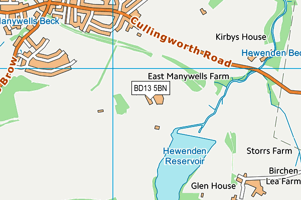 BD13 5BN map - OS VectorMap District (Ordnance Survey)