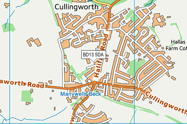Cullingworth Village Primary School map (BD13 5DA) - OS VectorMap District (Ordnance Survey)