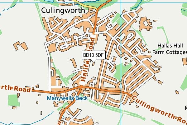 BD13 5DF map - OS VectorMap District (Ordnance Survey)