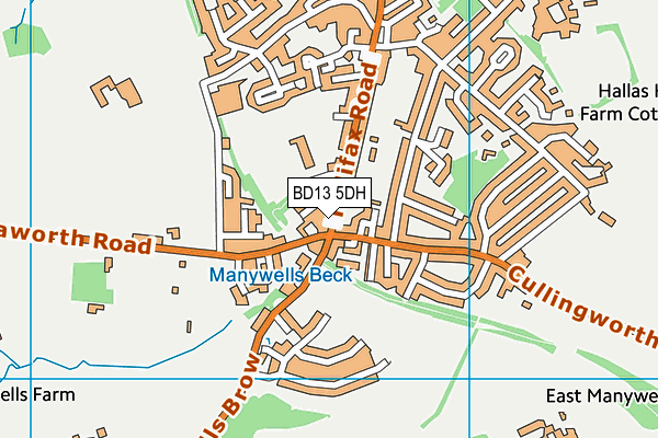 BD13 5DH map - OS VectorMap District (Ordnance Survey)