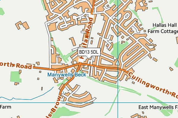 BD13 5DL map - OS VectorMap District (Ordnance Survey)