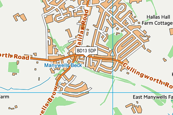 BD13 5DP map - OS VectorMap District (Ordnance Survey)