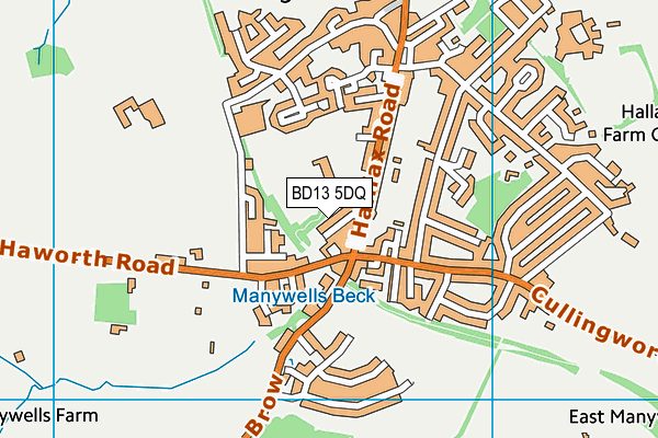 BD13 5DQ map - OS VectorMap District (Ordnance Survey)