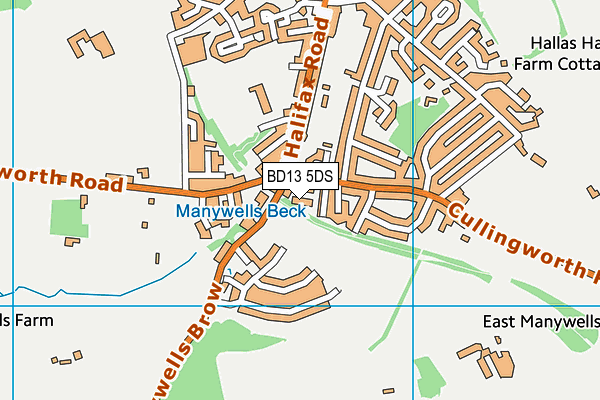 BD13 5DS map - OS VectorMap District (Ordnance Survey)