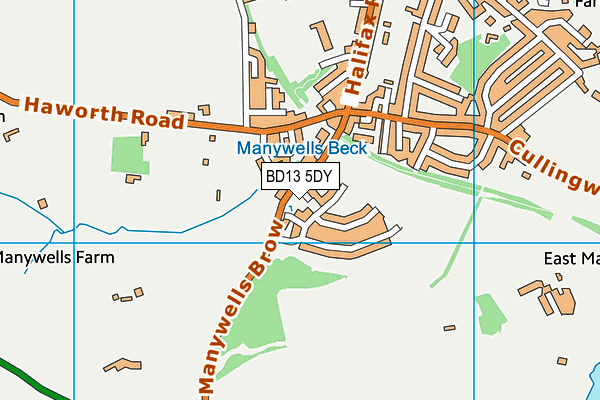 BD13 5DY map - OS VectorMap District (Ordnance Survey)