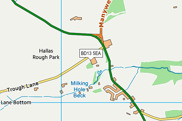 BD13 5EA map - OS VectorMap District (Ordnance Survey)