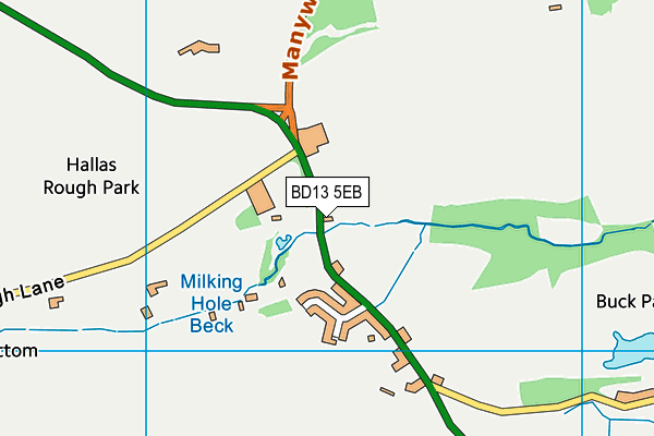 BD13 5EB map - OS VectorMap District (Ordnance Survey)
