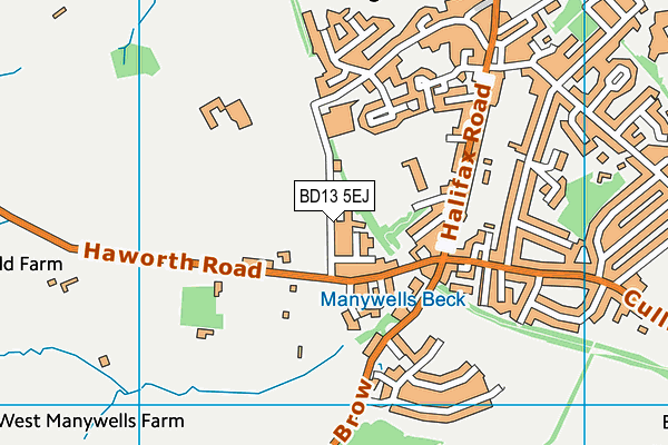 BD13 5EJ map - OS VectorMap District (Ordnance Survey)