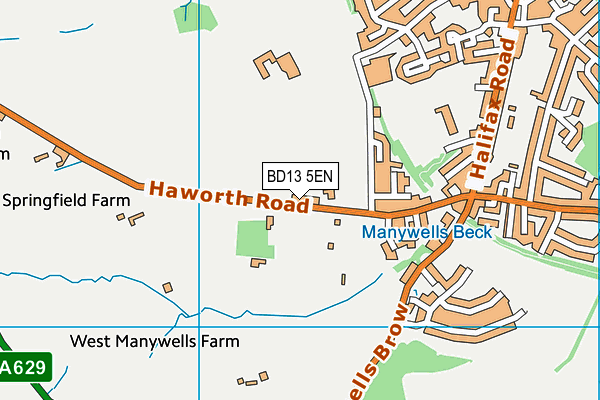 BD13 5EN map - OS VectorMap District (Ordnance Survey)