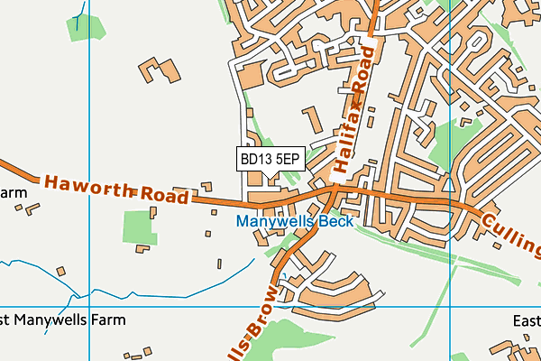 BD13 5EP map - OS VectorMap District (Ordnance Survey)