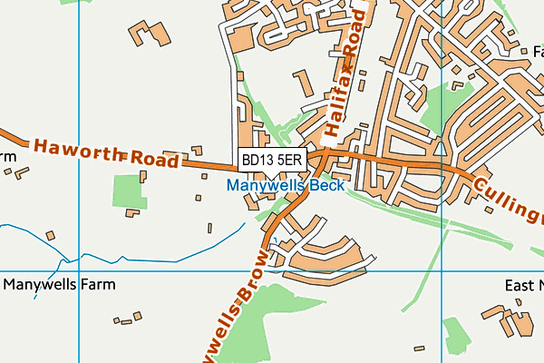 BD13 5ER map - OS VectorMap District (Ordnance Survey)