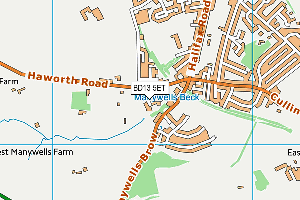 BD13 5ET map - OS VectorMap District (Ordnance Survey)