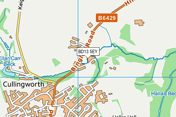 BD13 5EY map - OS VectorMap District (Ordnance Survey)